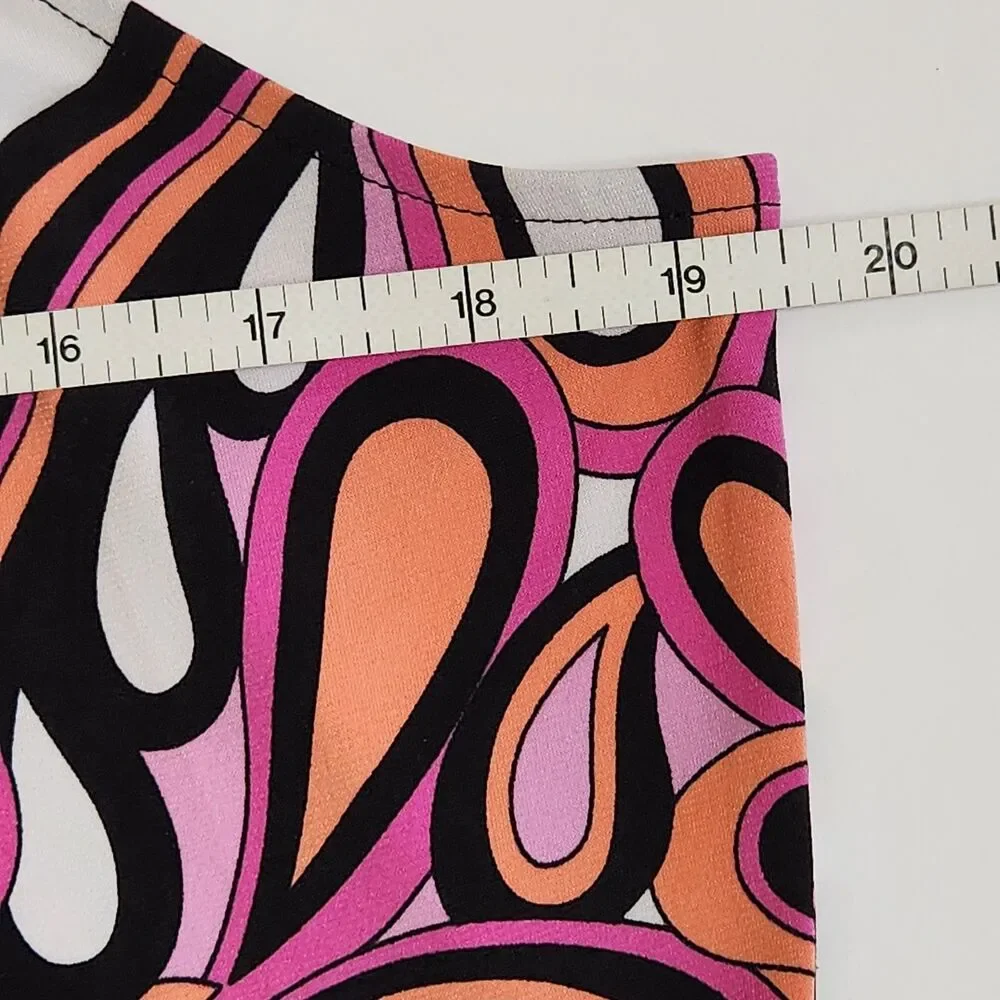 Michael Michael Kors Keyhole Halter Top Blouse Medium Pink Paisley Retro 70s